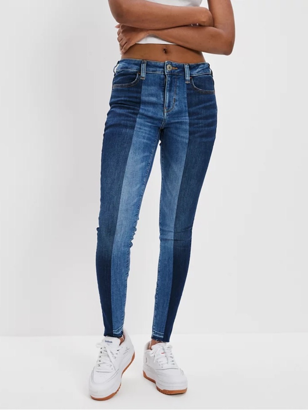 American Eagle Outfitters Two-Tone High-Rise Skinny Jeans Size 16